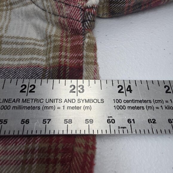BTC Shirt Mens Large Tall Plaid Flannel Western Pearl Snap Red Gray Long Sleeve - Picture 7 of 8